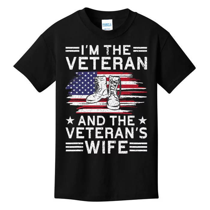 The Veterans Wife Proud American Veteran Wife Kids T-Shirt