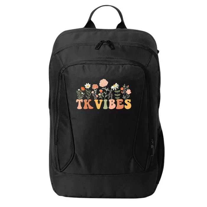 TK Vibes Wildflower Retro Teacher Daisy Kids Back To School City Backpack