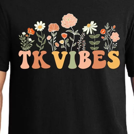 TK Vibes Wildflower Retro Teacher Daisy Kids Back To School Pajama Set