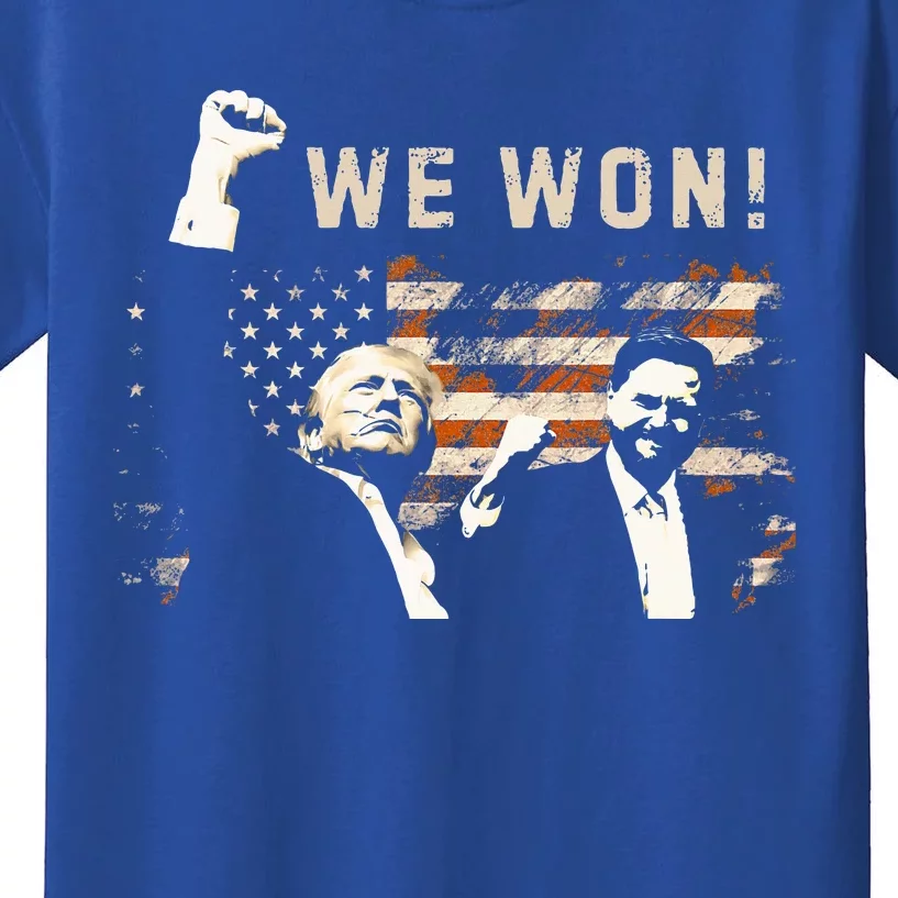 Trump Vance We Won Win Inauguration Day 2025 47th President Kids T-Shirt