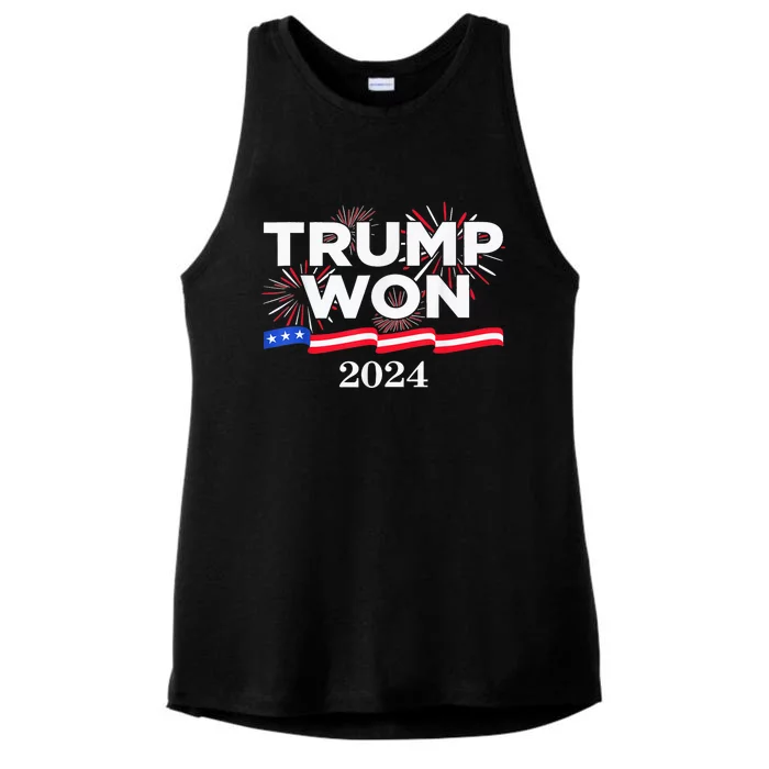 Trump Vance We Won 2024 Trump Vance 2025 Trump Won 2024 Election Inauguration Ladies Tri-Blend Wicking Tank