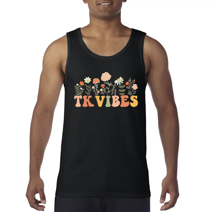 TK Vibes Wildflower Retro Teacher Daisy Back To School Tank Top