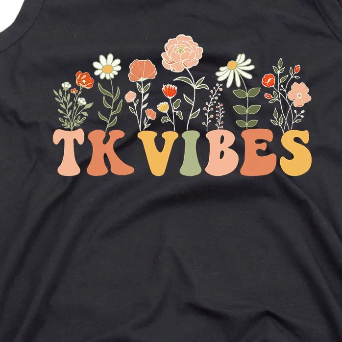 TK Vibes Wildflower Retro Teacher Daisy Back To School Tank Top