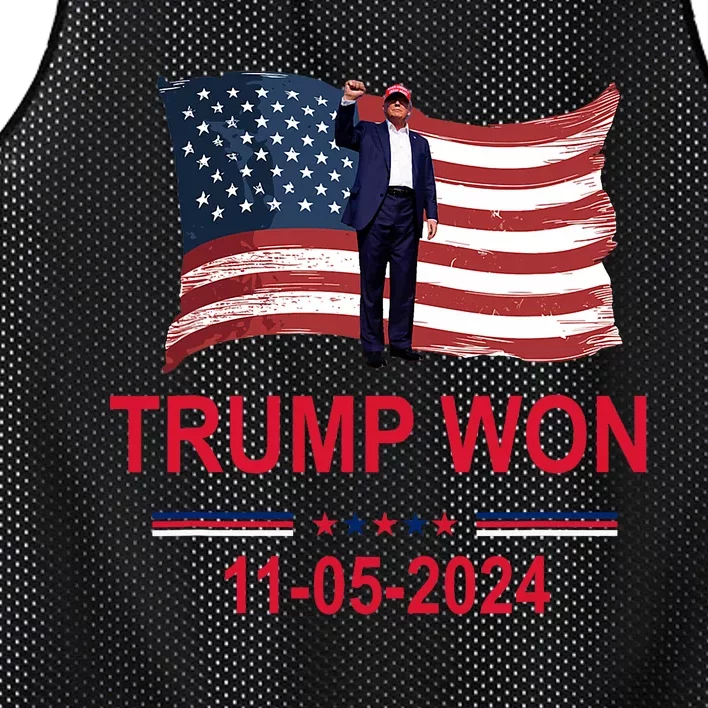 Trump Wins 2024 Election Trump Won 2024 Mesh Reversible Basketball Jersey Tank