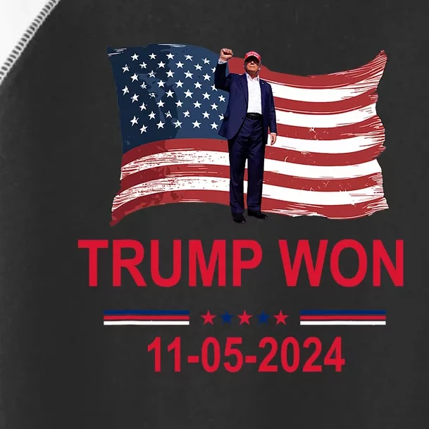 Trump Wins 2024 Election Trump Won 2024 Toddler Fine Jersey T-Shirt