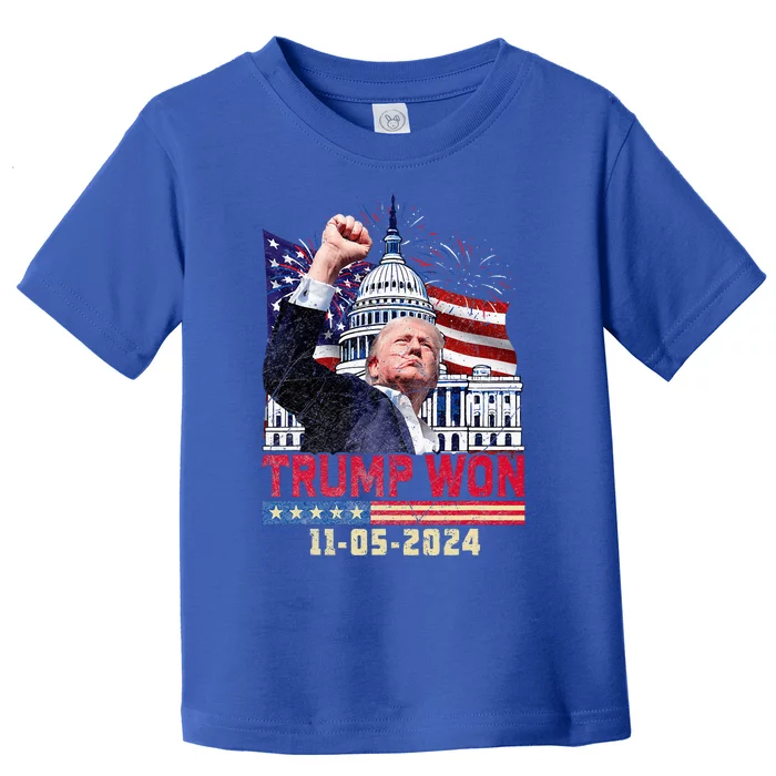 Trump Wins 2024 Election Trump Won 2024 Toddler T-Shirt