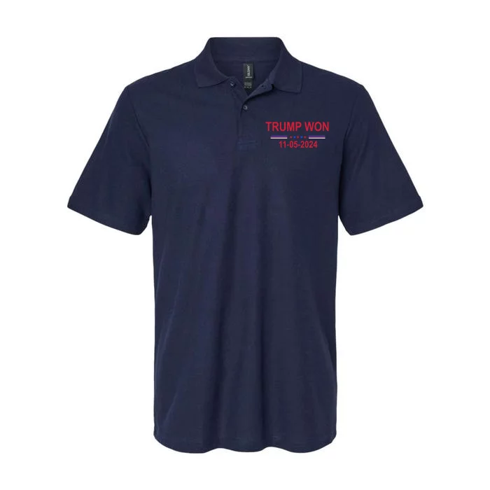 Trump Wins 2024 Election Trump Won 2024 Softstyle Adult Sport Polo