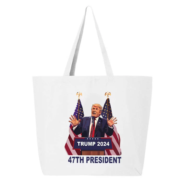 Trump Won 2024 President 47th Of White House Donald Trump 25L Jumbo Tote