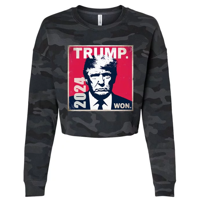 Trump Won 2024 47th President Inauguration Party Cropped Pullover Crew