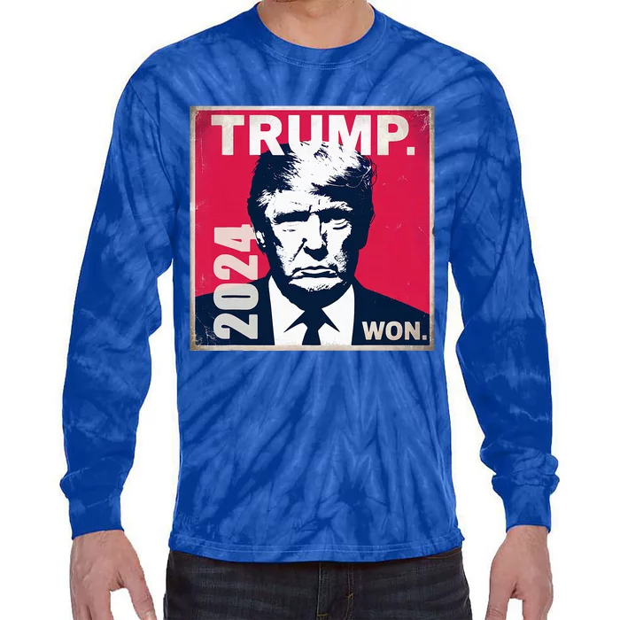 Trump Won 2024 47th President Inauguration Party Tie-Dye Long Sleeve Shirt