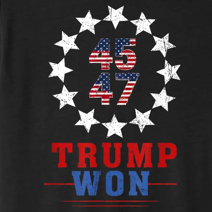 Trump Won 2024 45 47th President Usa Flag ChromaSoft Performance T-Shirt