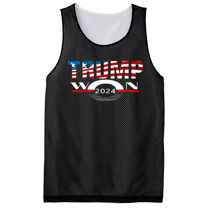 Trump Wins 2024 Election Trump Won 2024 Trump Win Mesh Reversible Basketball Jersey Tank