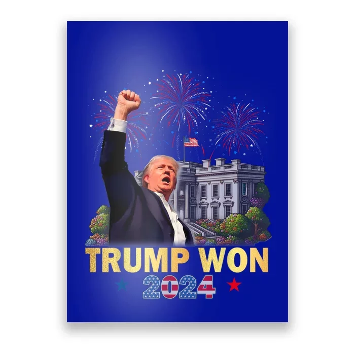 Trump Won 2024 President 47th Of White House Donald Trump Poster