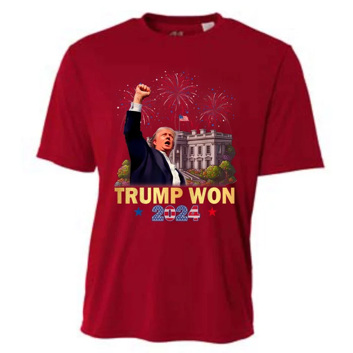 Trump Won 2024 President 47th Of White House Donald Trump Cooling Performance Crew T-Shirt