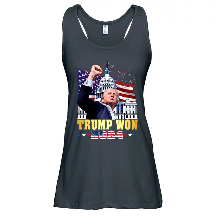 Trump Won 2024 President 47th Of White House Donald Trump Ladies Essential Flowy Tank