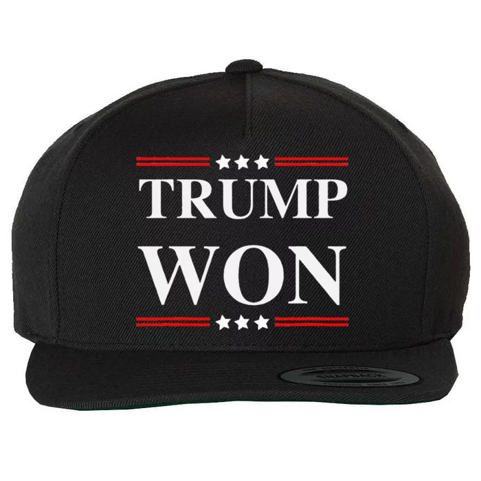 Trump Won 2024 Election Wool Snapback Cap