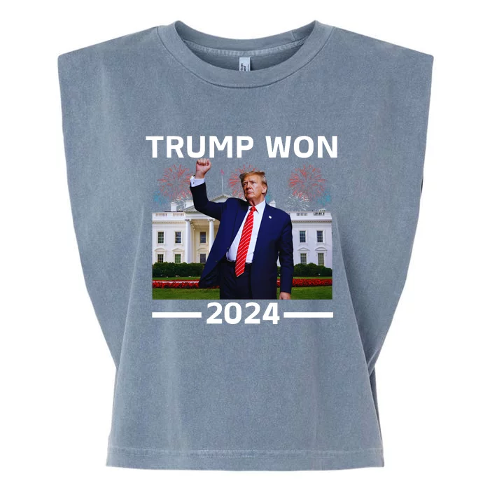 trump won 2024 Garment-Dyed Women's Muscle Tee