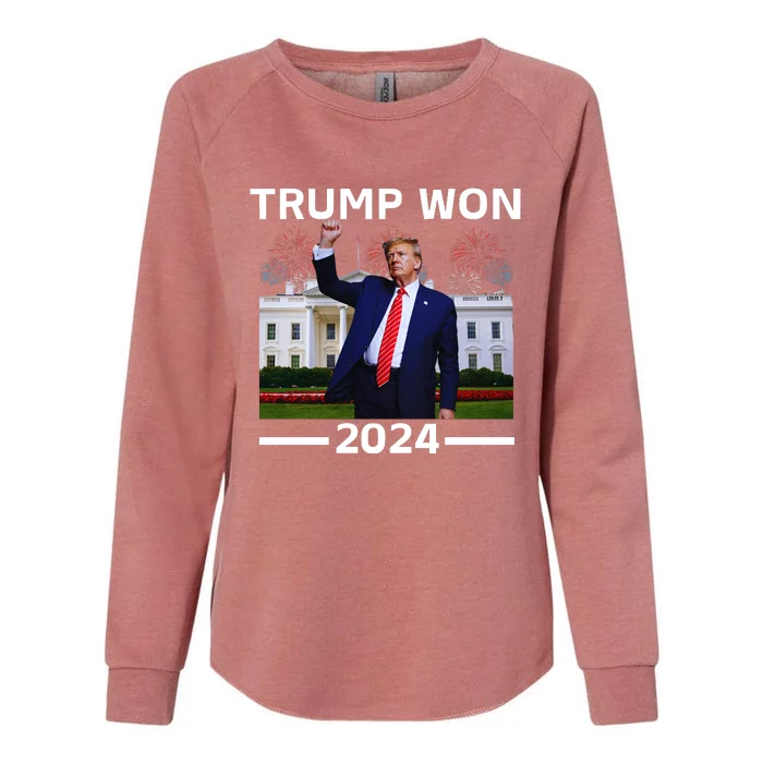 trump won 2024 Womens California Wash Sweatshirt