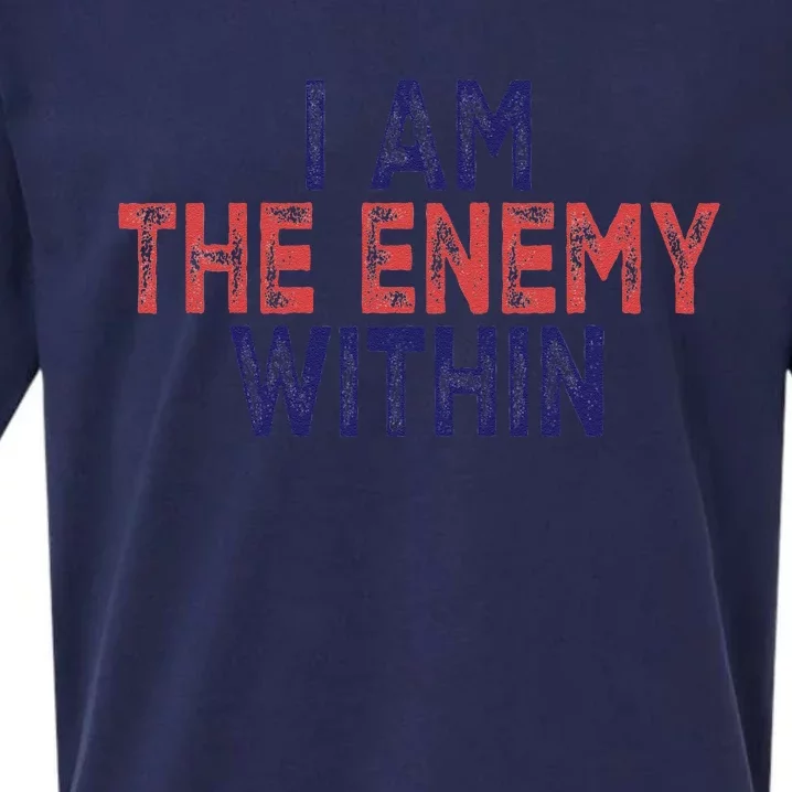 Tim Walz 24 Trump 2024 Kamala Harris I Am The Enemy Within Sueded Cloud Jersey T-Shirt