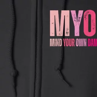 Tim Walz 2024 Mind Your Own Damn Business Full Zip Hoodie