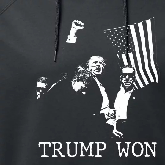 Trump Won 2024 Election Inauguration Performance Fleece Hoodie