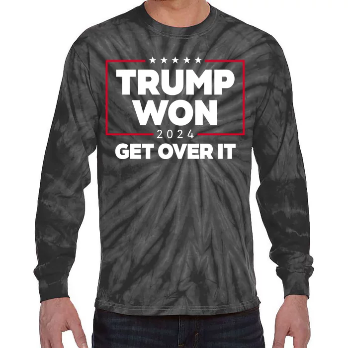 Trump Won 2024 Get Over It 47th President Tie-Dye Long Sleeve Shirt