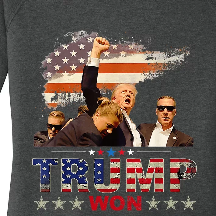 Trump Won 2024 President 47th Of White House Donald Trump Women's Perfect Tri Tunic Long Sleeve Shirt