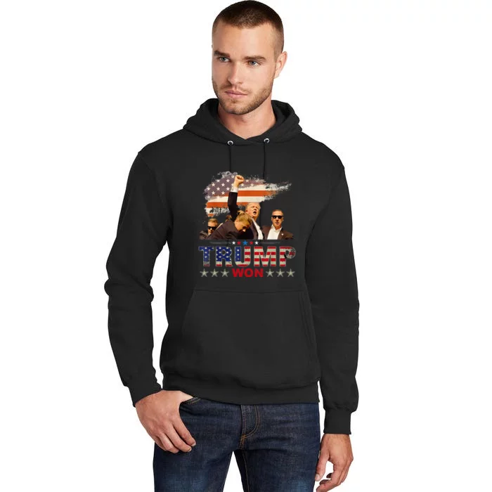 Trump Won 2024 President 47th Of White House Donald Trump Tall Hoodie