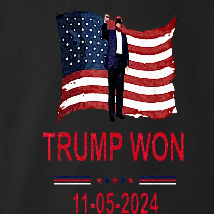 Trump Wins 2024 Election Trump Won 2024 Toddler Hoodie