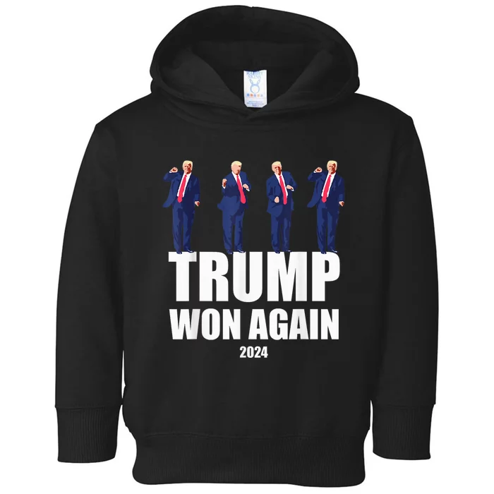 Trump Wins 2024 Presidential Election 2024 Donald Trump Wins Us Presidency Toddler Hoodie