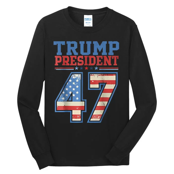 Trump Wins 2024 Presidential Election 2024 Donald Trump Wins Us Presidency Tall Long Sleeve T-Shirt