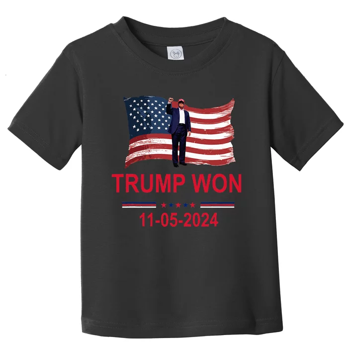 Trump Wins 2024 Election Trump Won 2024 Toddler T-Shirt