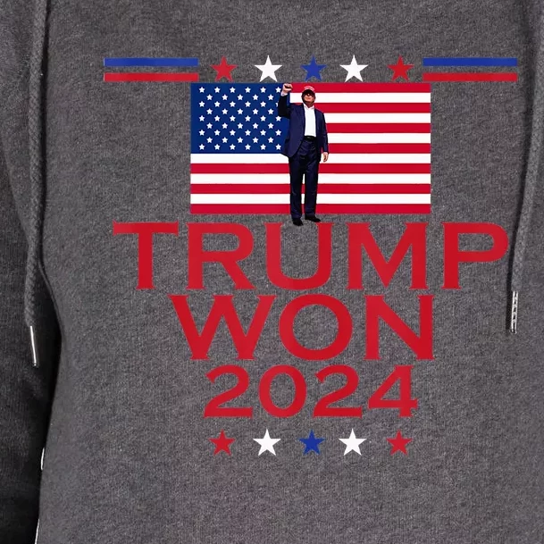 Trump Wins 2024 Election Trump Won 2024 Womens Funnel Neck Pullover Hood