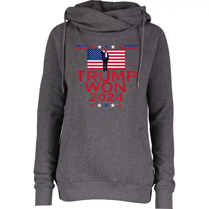 Trump Wins 2024 Election Trump Won 2024 Womens Funnel Neck Pullover Hood