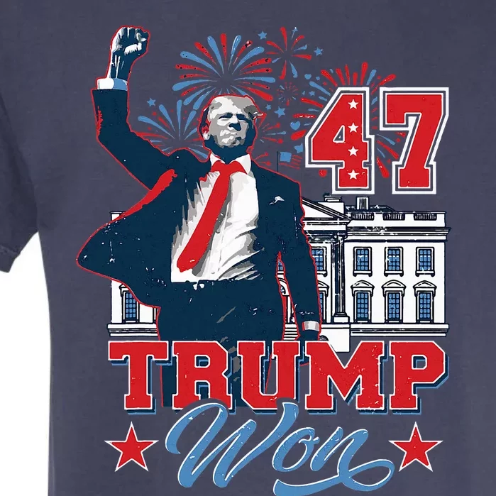 Trump Won 2024 President 47th Of White House Garment-Dyed Heavyweight T-Shirt