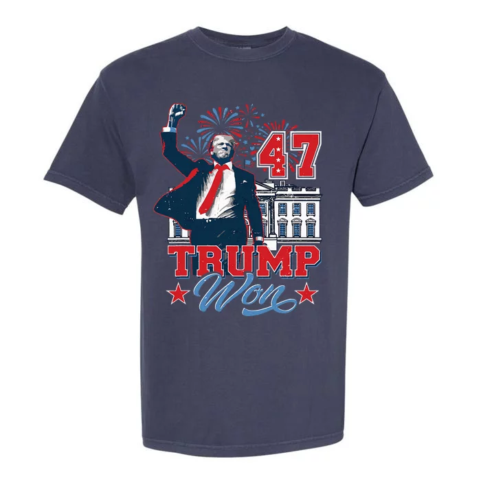 Trump Won 2024 President 47th Of White House Garment-Dyed Heavyweight T-Shirt