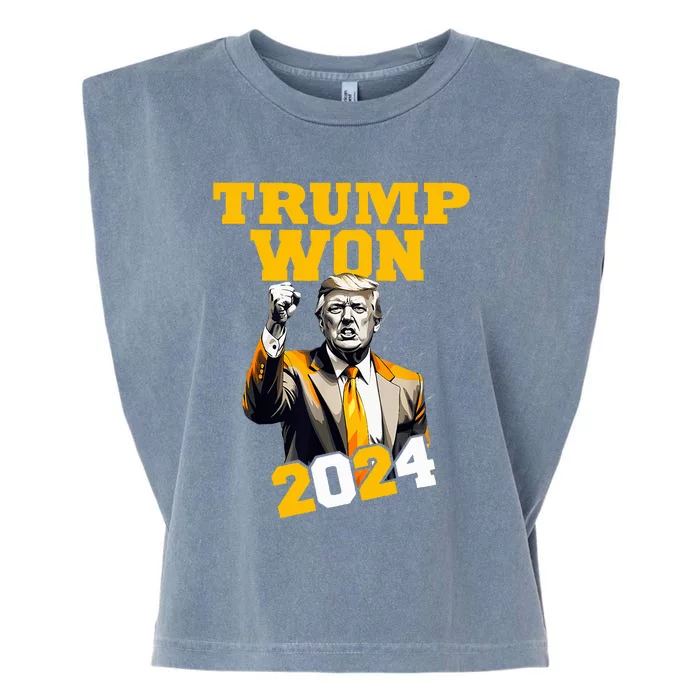 Trump Won 2024 Apparel Garment-Dyed Women's Muscle Tee