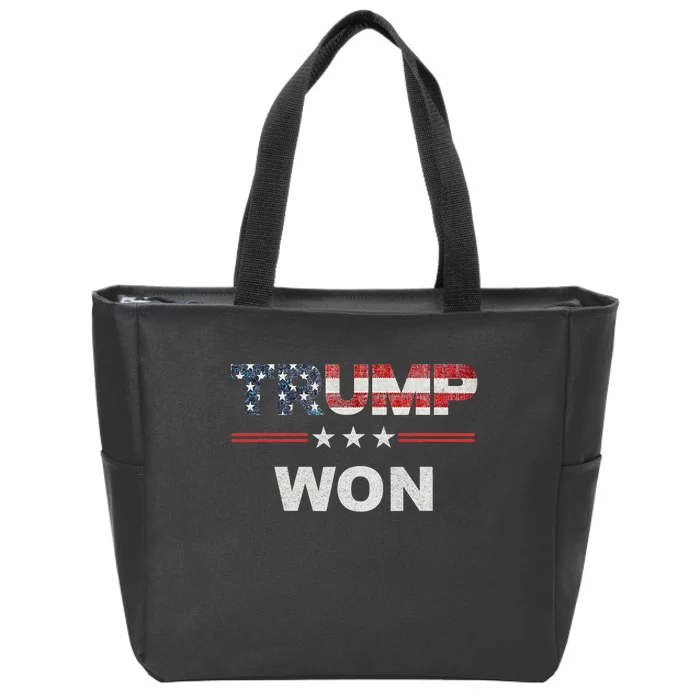 Trump Won 4th Of July American Flag Zip Tote Bag