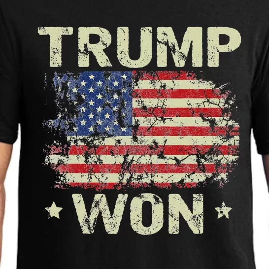 Trump Won 4th Of July American Flag For Men Pajama Set