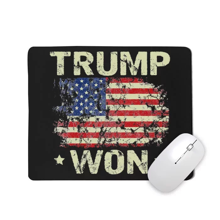 Trump Won 4th Of July American Flag For Men Mousepad