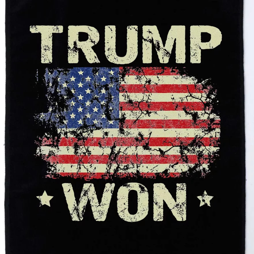 Trump Won 4th of July American Flag Platinum Collection Golf Towel