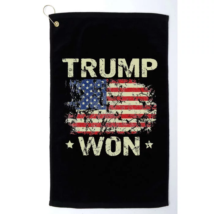 Trump Won 4th of July American Flag Platinum Collection Golf Towel