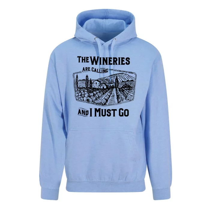 The Wineries Are Calling And I Must Go Wine Vintage Quote Unisex Surf Hoodie