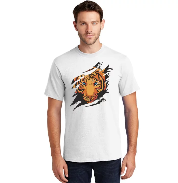 Tiger Wild Animal Ripped Tall T-Shirt