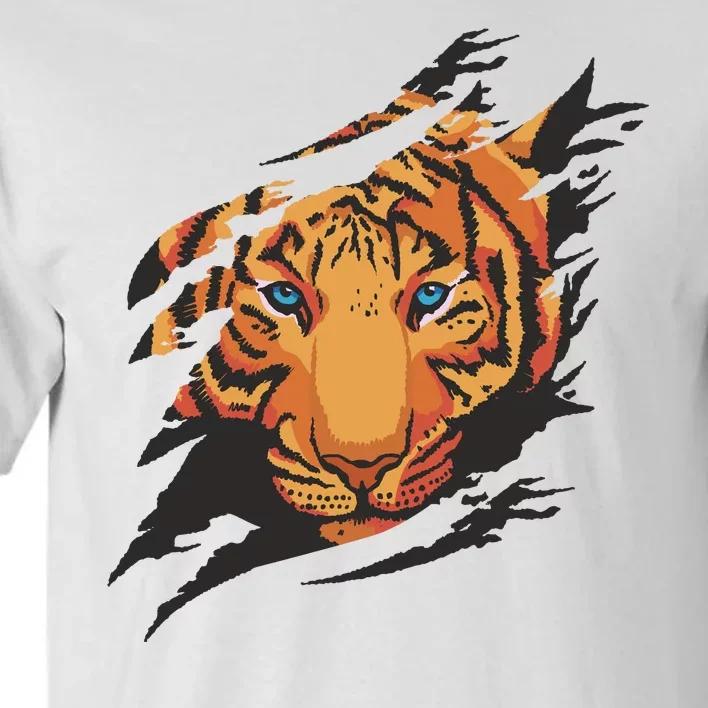 Tiger Wild Animal Ripped Tall T-Shirt