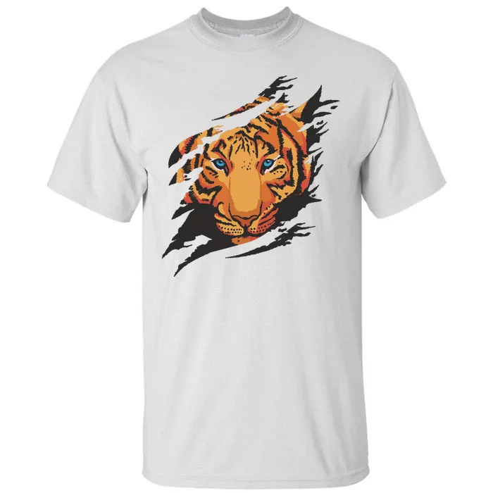 Tiger Wild Animal Ripped Tall T-Shirt