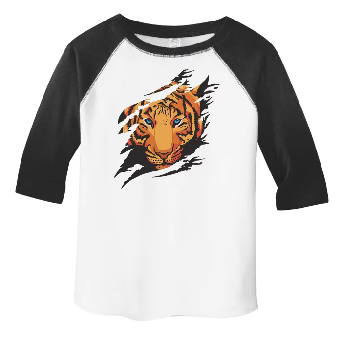 Tiger Wild Animal Ripped Toddler Fine Jersey T-Shirt