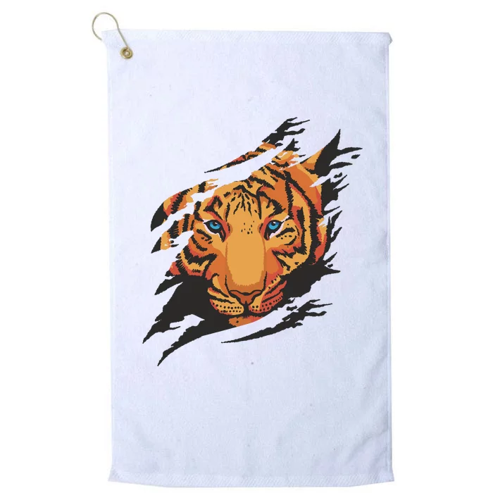 Tiger Wild Animal Ripped Platinum Collection Golf Towel