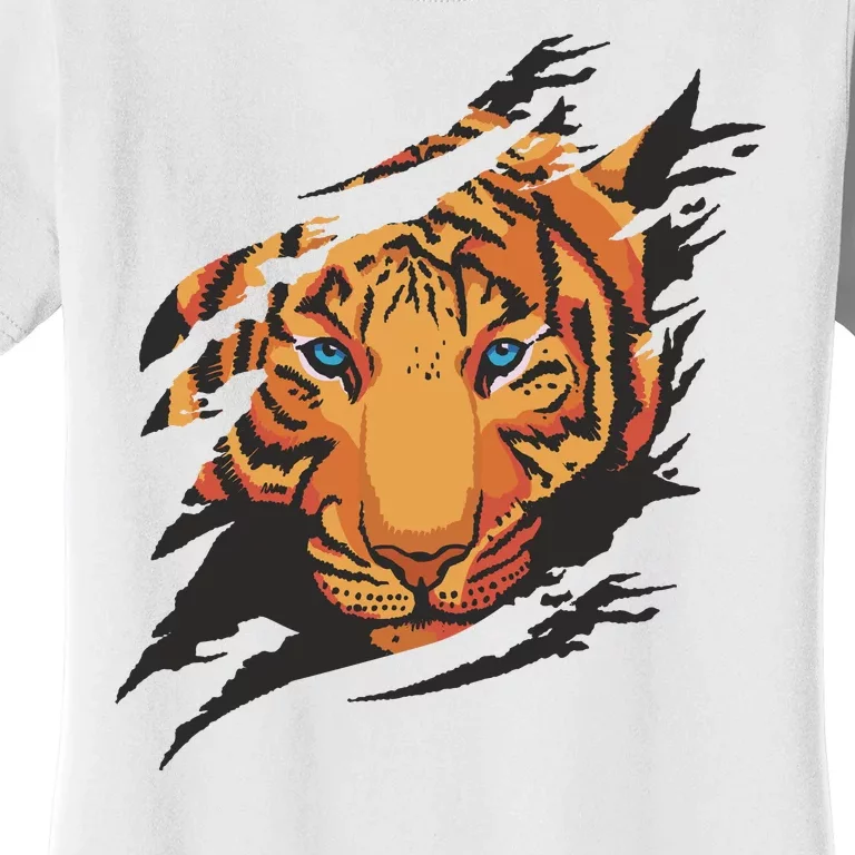 Tiger Wild Animal Ripped Women's T-Shirt