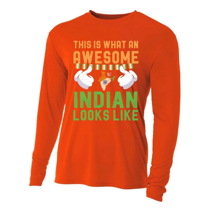 This What Awesome Indian Looks Like India Independence Day Gift Cooling Performance Long Sleeve Crew